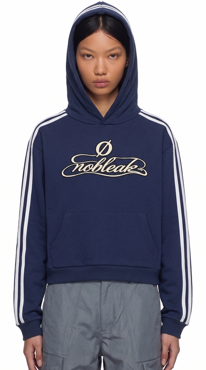 Contrast Side Stripe Cropped Hoodie