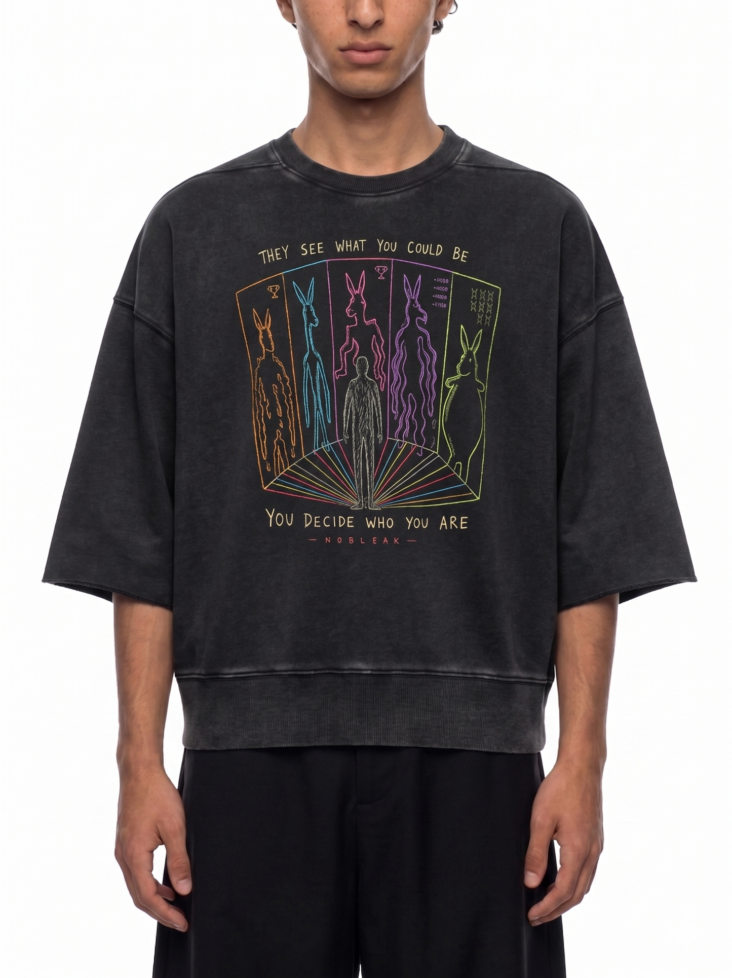 Unisex Mineral Wash Boxy Raw Edge T-Shirt