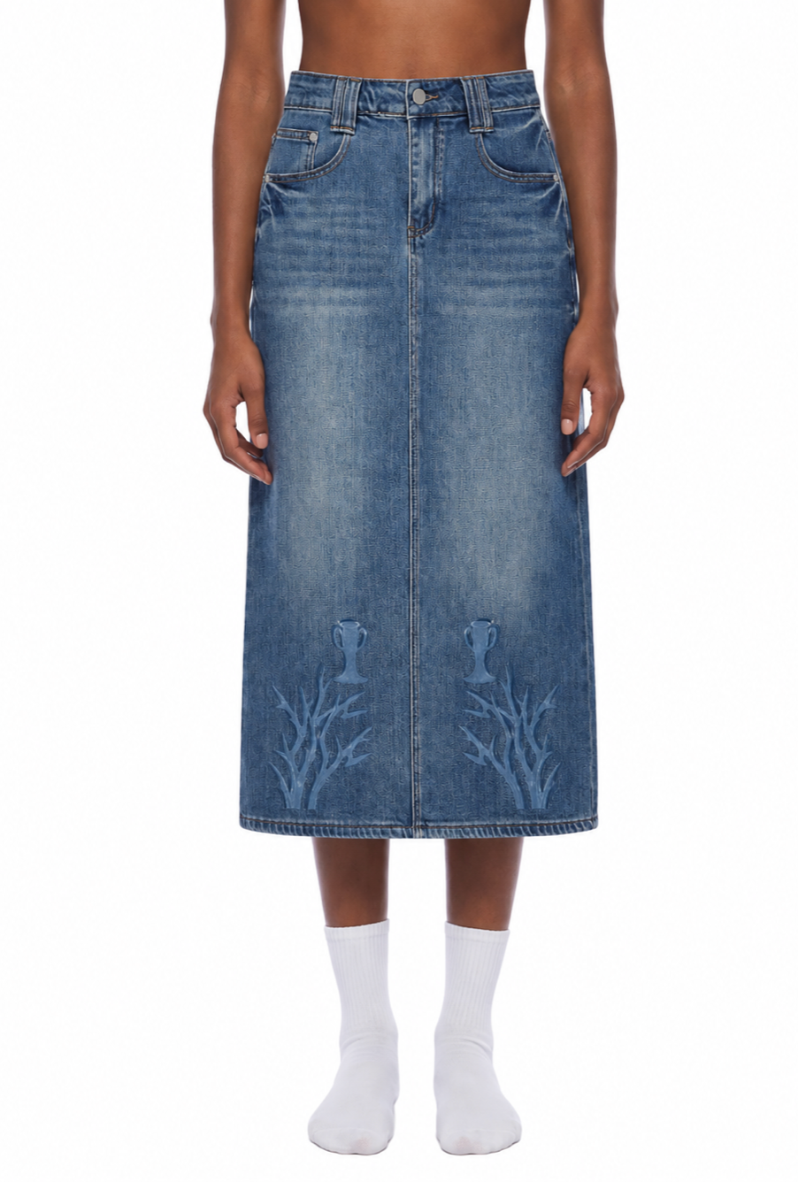 Statement Women’s Vintage Wash Denim Skirt