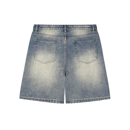 Unisex Faded Distressed Denim Shorts