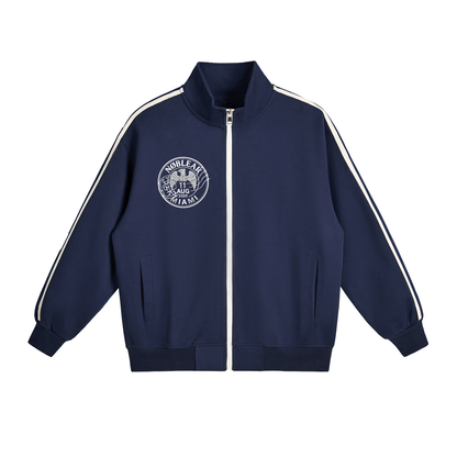 Contrast Side-Stripe Stand Collar  Jacket