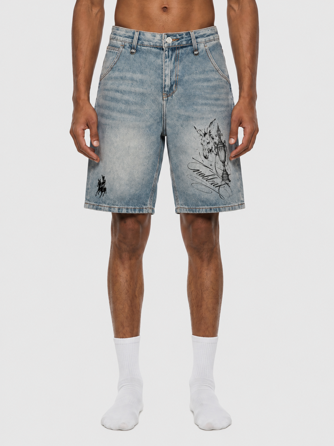 Men's Vintage Wash Denim Shorts