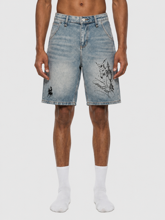Men's Vintage Wash Denim Shorts