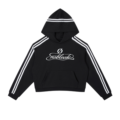 Contrast Side Stripe Cropped Hoodie