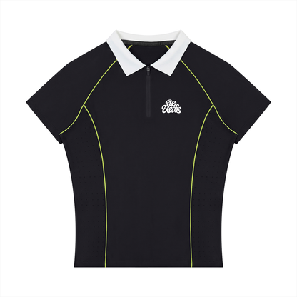 Women’s Slim Fit Quarter-Zip Polo Shirt