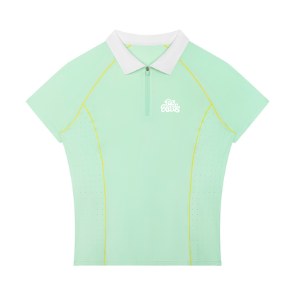 Women’s Slim Fit Quarter-Zip Polo Shirt