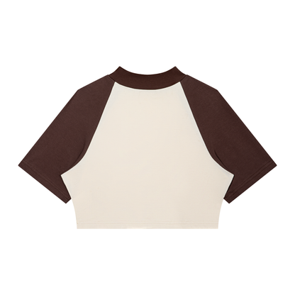 Women’s Color Block Raglan Crop Essential T-Shirt