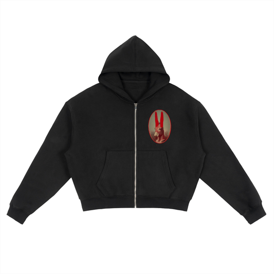 Fleece Zip-Up Boxy Hoodie
