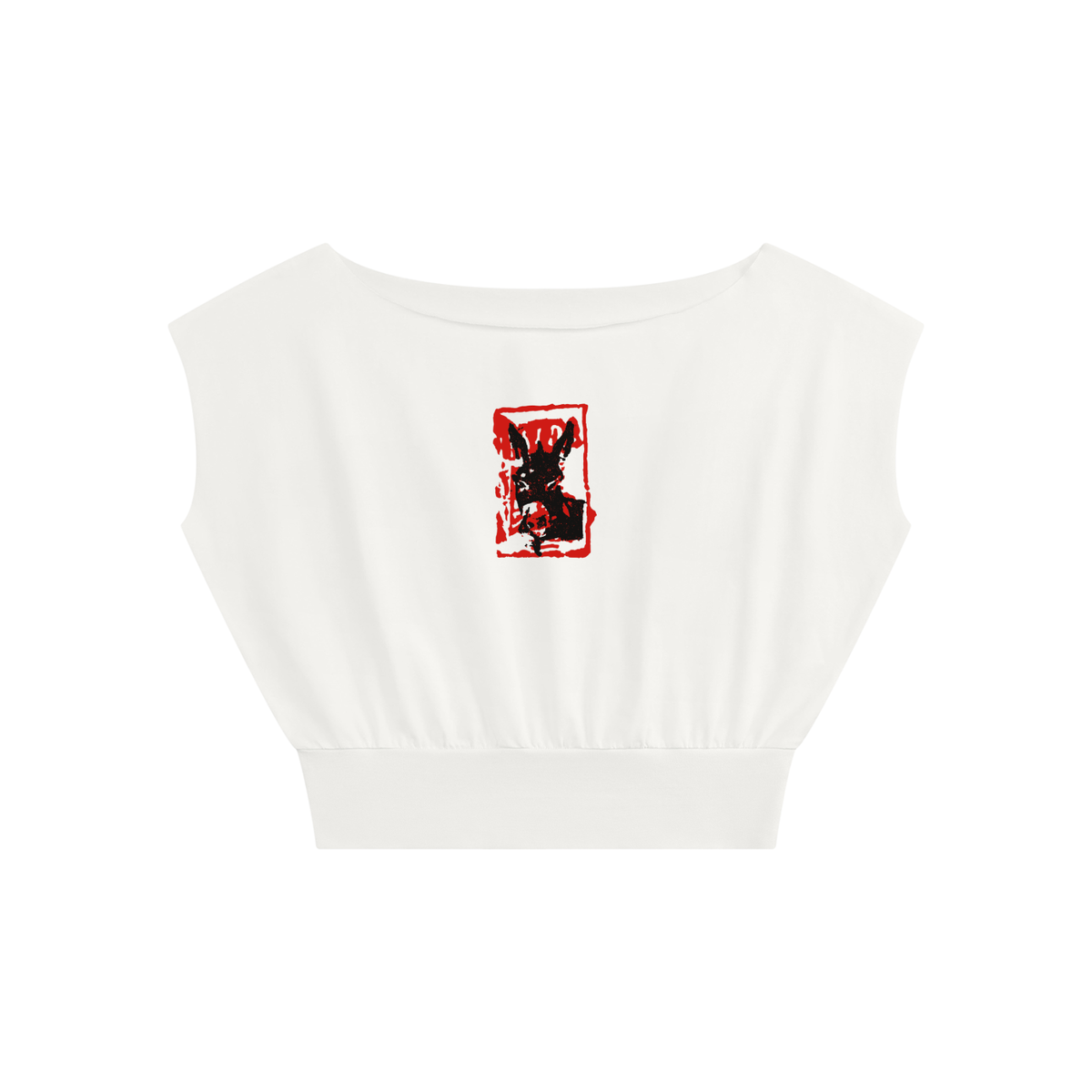 Women’s Boatneck Raw Edge Crop T-Shirt (Going out )