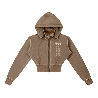 Women's Vintage Washed Cropped Fleece Hoodie