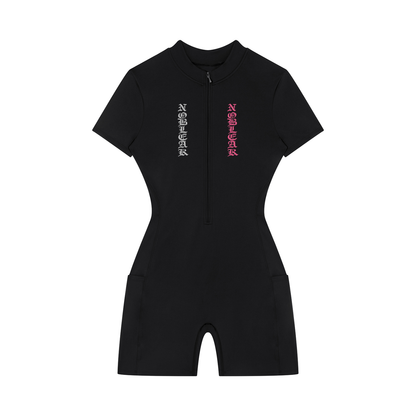 Women's Quarter-Zip Short Sleeve Romper