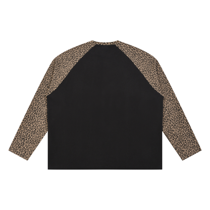 Women's Statement Leopard Panel Raglan Sleeve T-Shirt