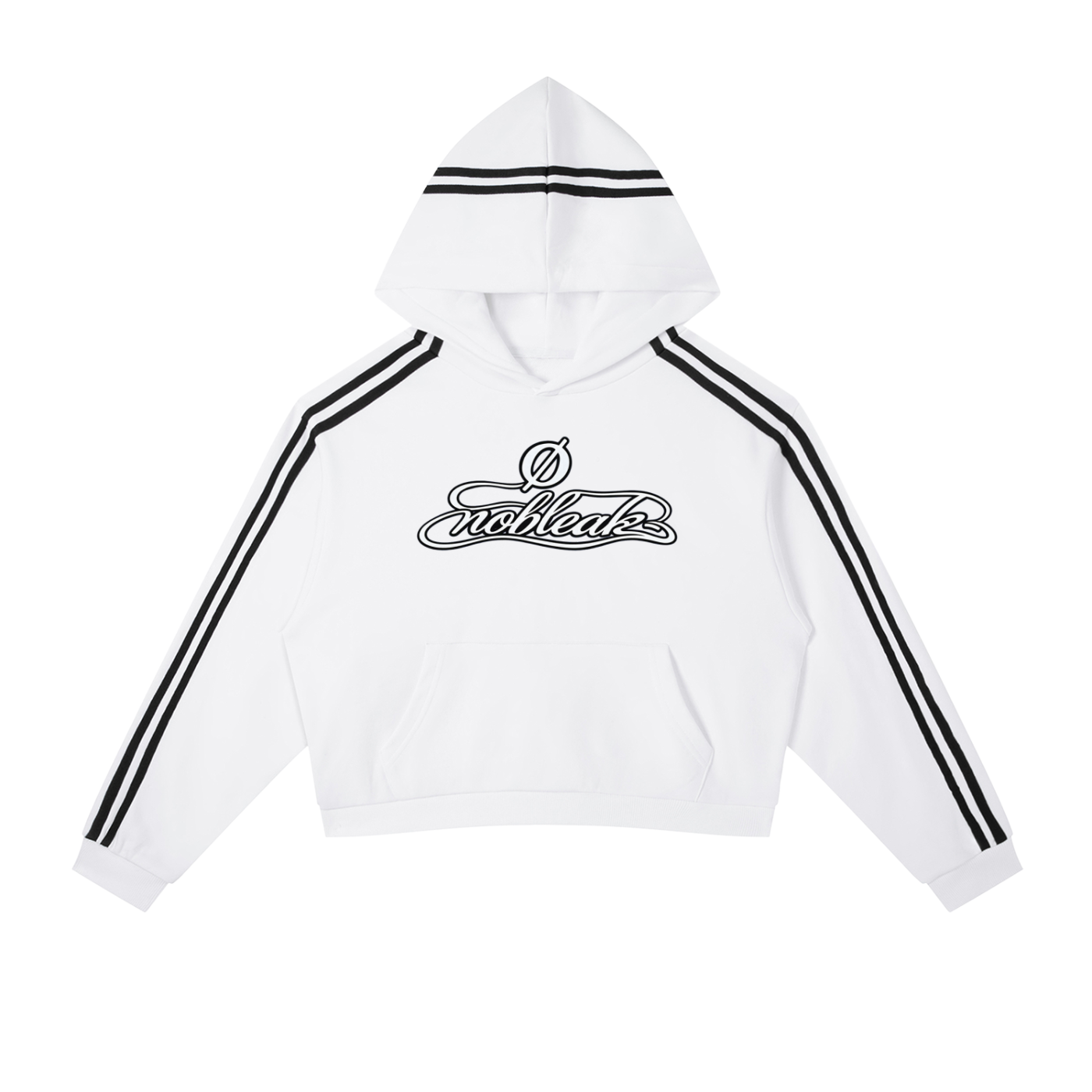 Contrast Side Stripe Cropped Hoodie