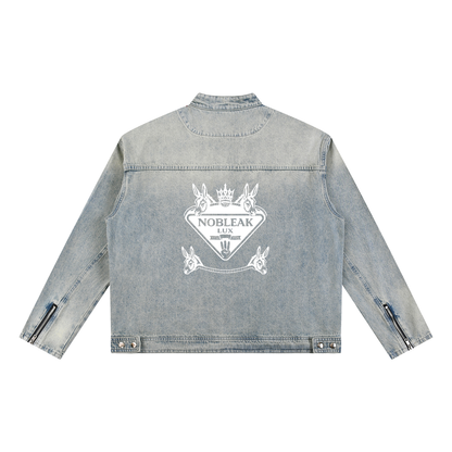 Vintage Wash Zip Denim Jacket