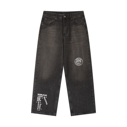 Unisex Vintage Wash Heavyweight Street Denim Jeans