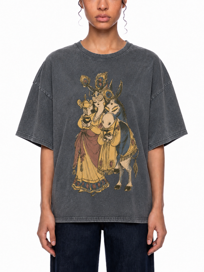 Unisex Snow Washed Oversized Cotton Street T-Shirt