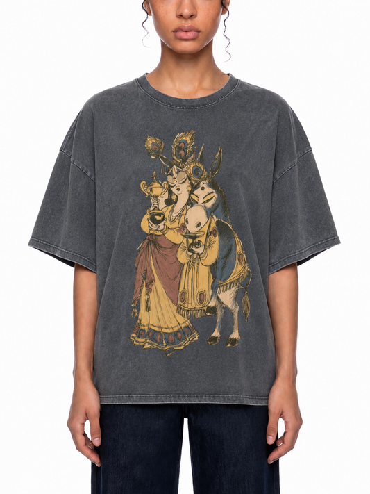 Unisex Snow Washed Oversized Cotton Street T-Shirt