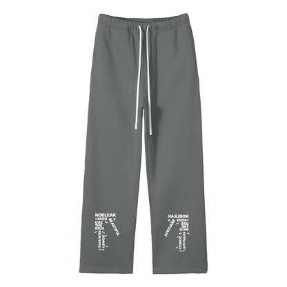 Solid Color Fleece Straight Leg Sweatpants