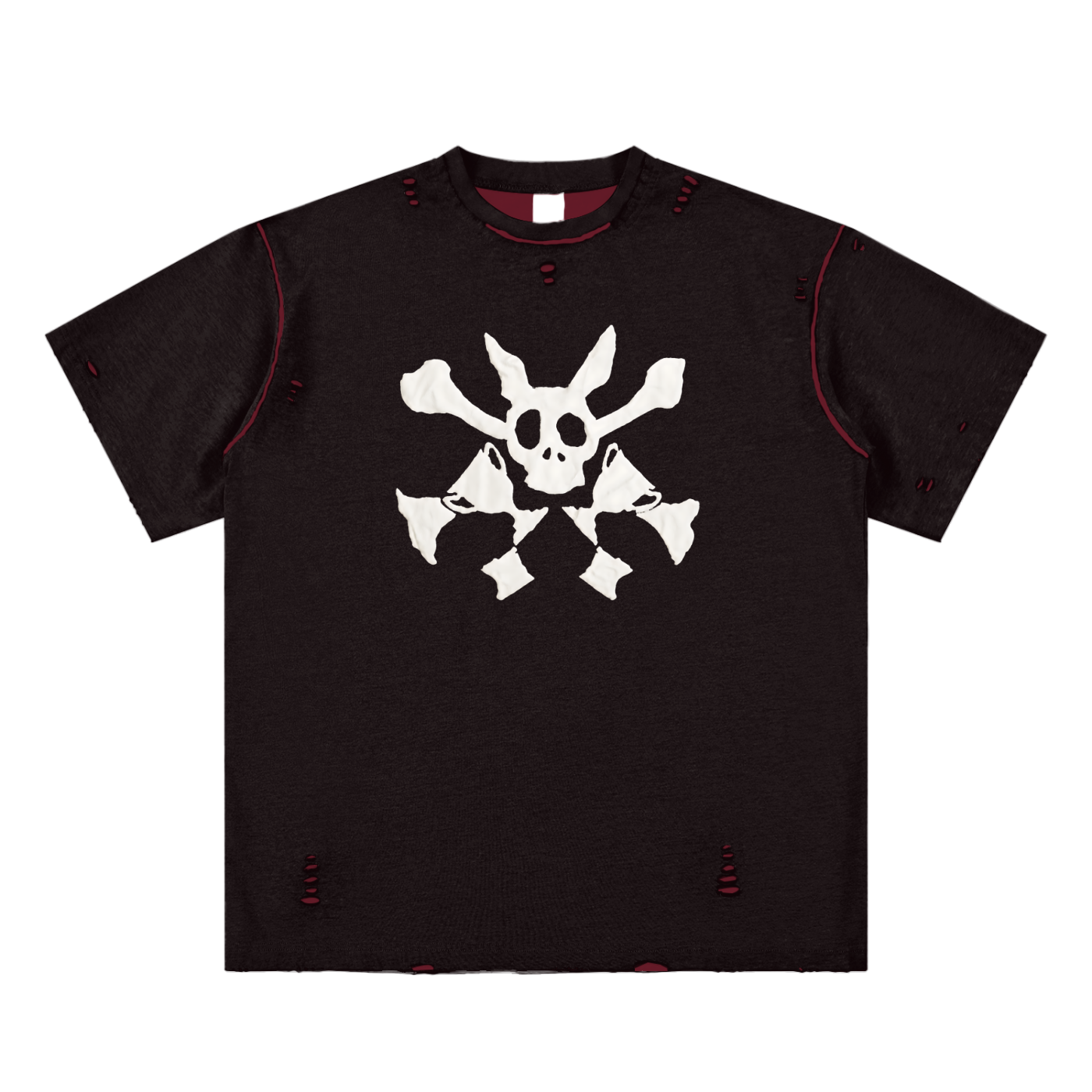 Hand-frayed Reversible T-shirt