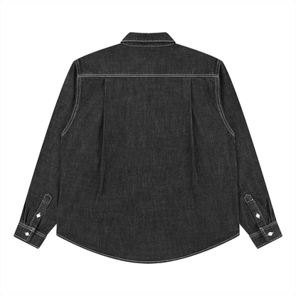 Unisex Vintage Wash Denim Going out Shirt