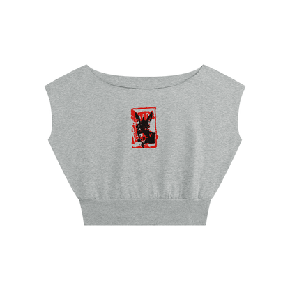 Women’s Boatneck Raw Edge Crop T-Shirt (Going out )