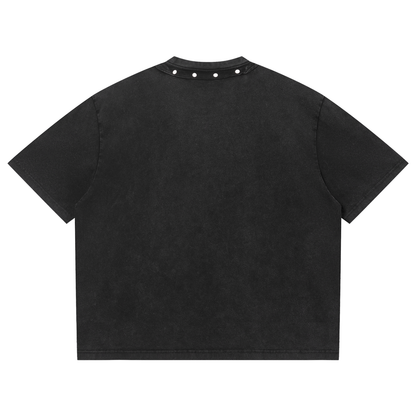 Men's  Washed Boxy Studded T-Shirt