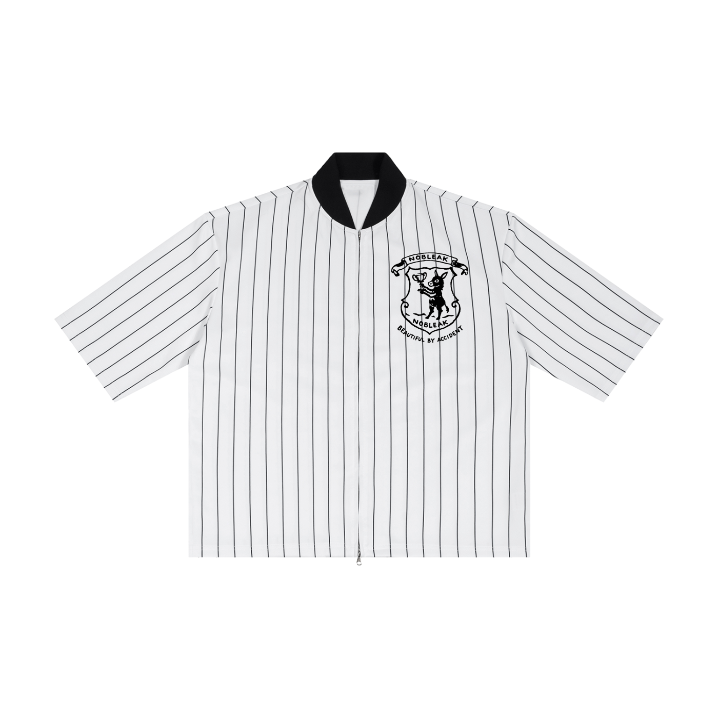 Unisex Striped Full-Zip Baseball Jersey