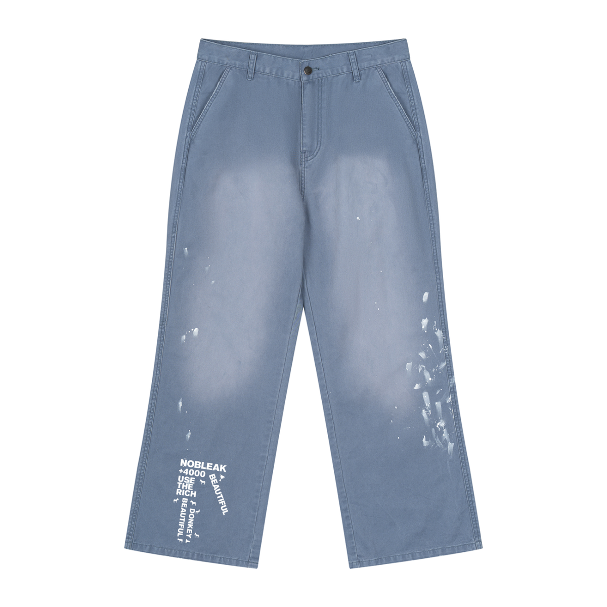Men's Vintage Wash Splatter Going out Denim Jeans