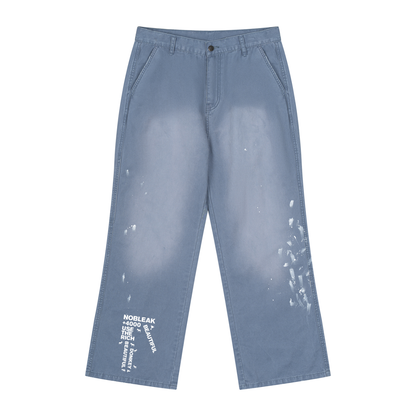 Men's Vintage Wash Splatter Going out Denim Jeans