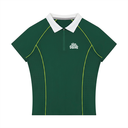 Women’s Slim Fit Quarter-Zip Polo Shirt