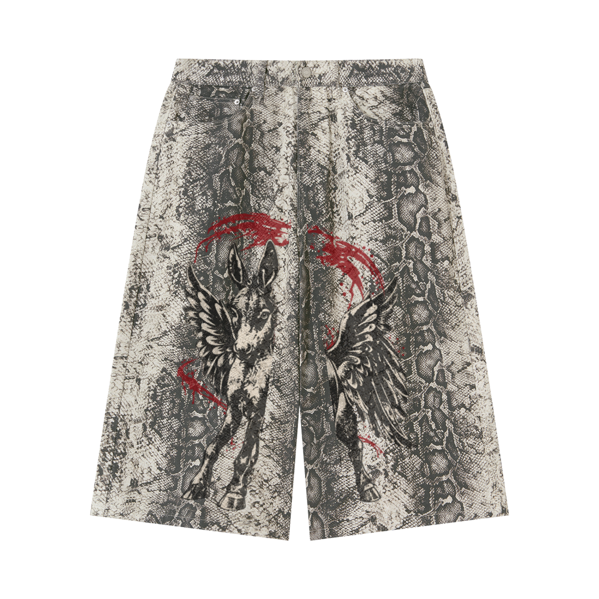 Men's Snake Print Statement Shorts