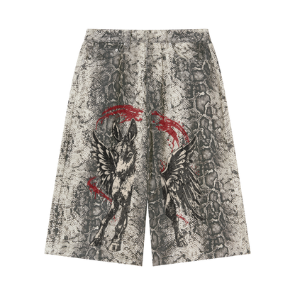 Men's Snake Print Statement Shorts