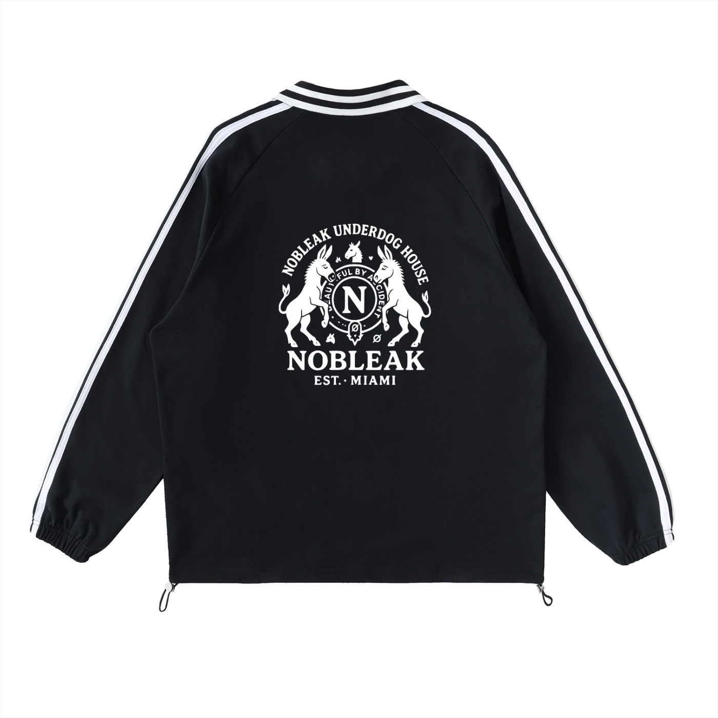 Unisex Contrast Striped Lapel Collar Sweatshirt