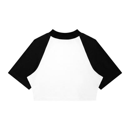 Women’s Color Block Raglan Crop Essential T-Shirt
