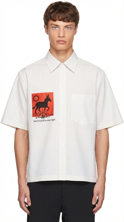 Men's Oversized Stripe Boxy Shirt