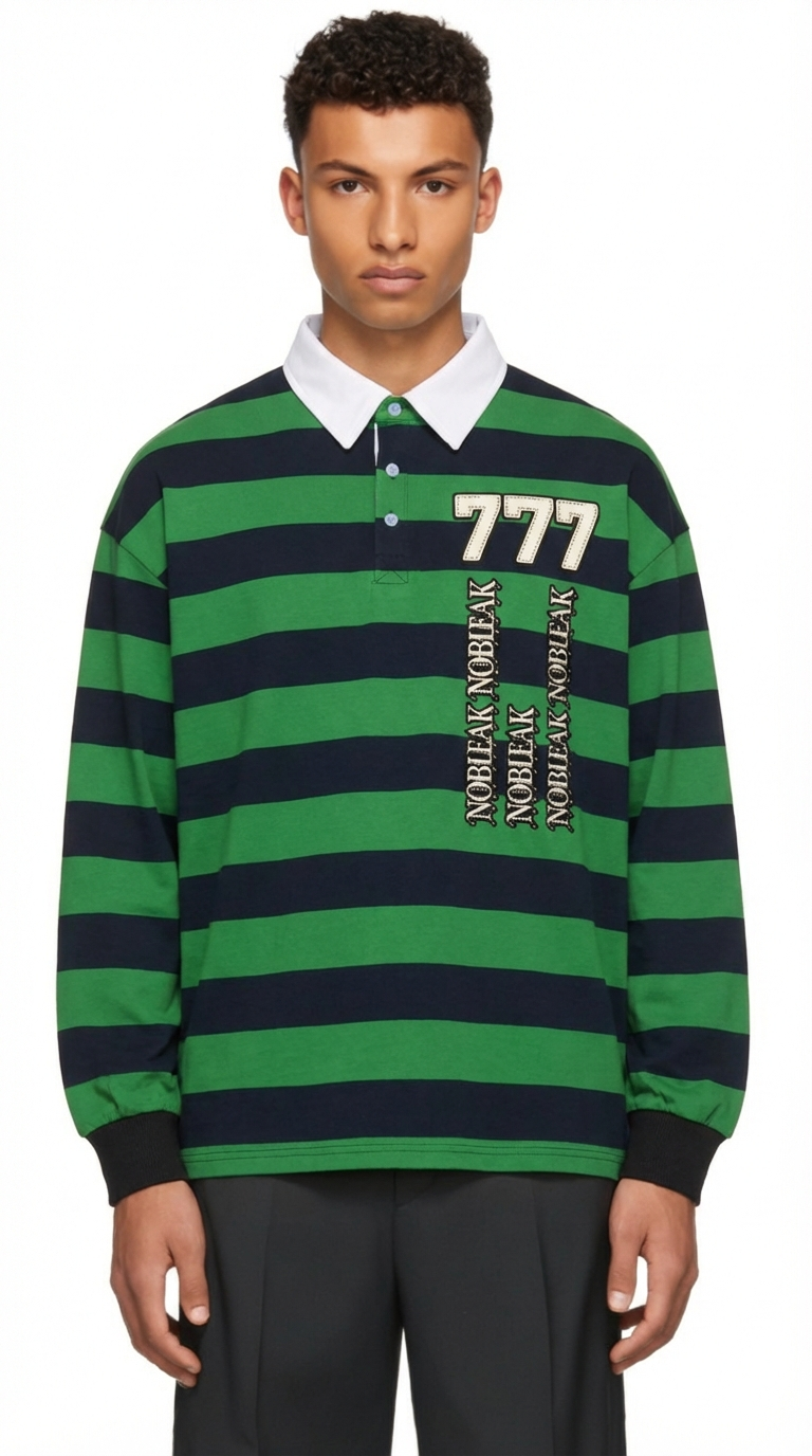 Men's Color Block Stripe Polo Shirt