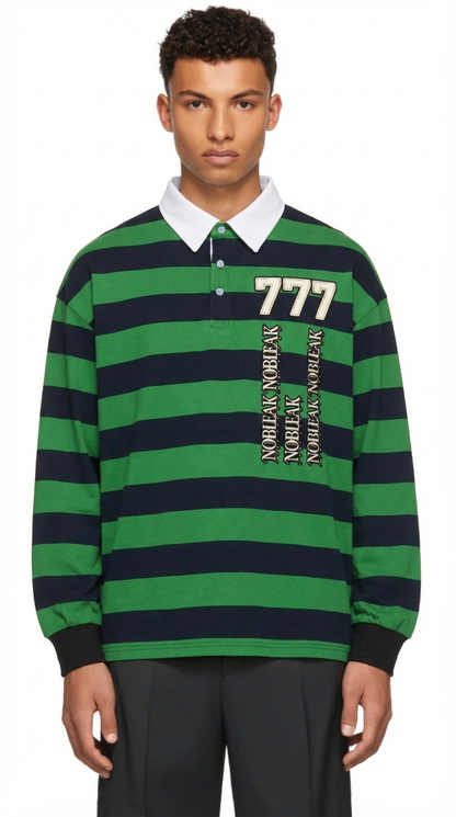 Men's Color Block Stripe Polo Shirt