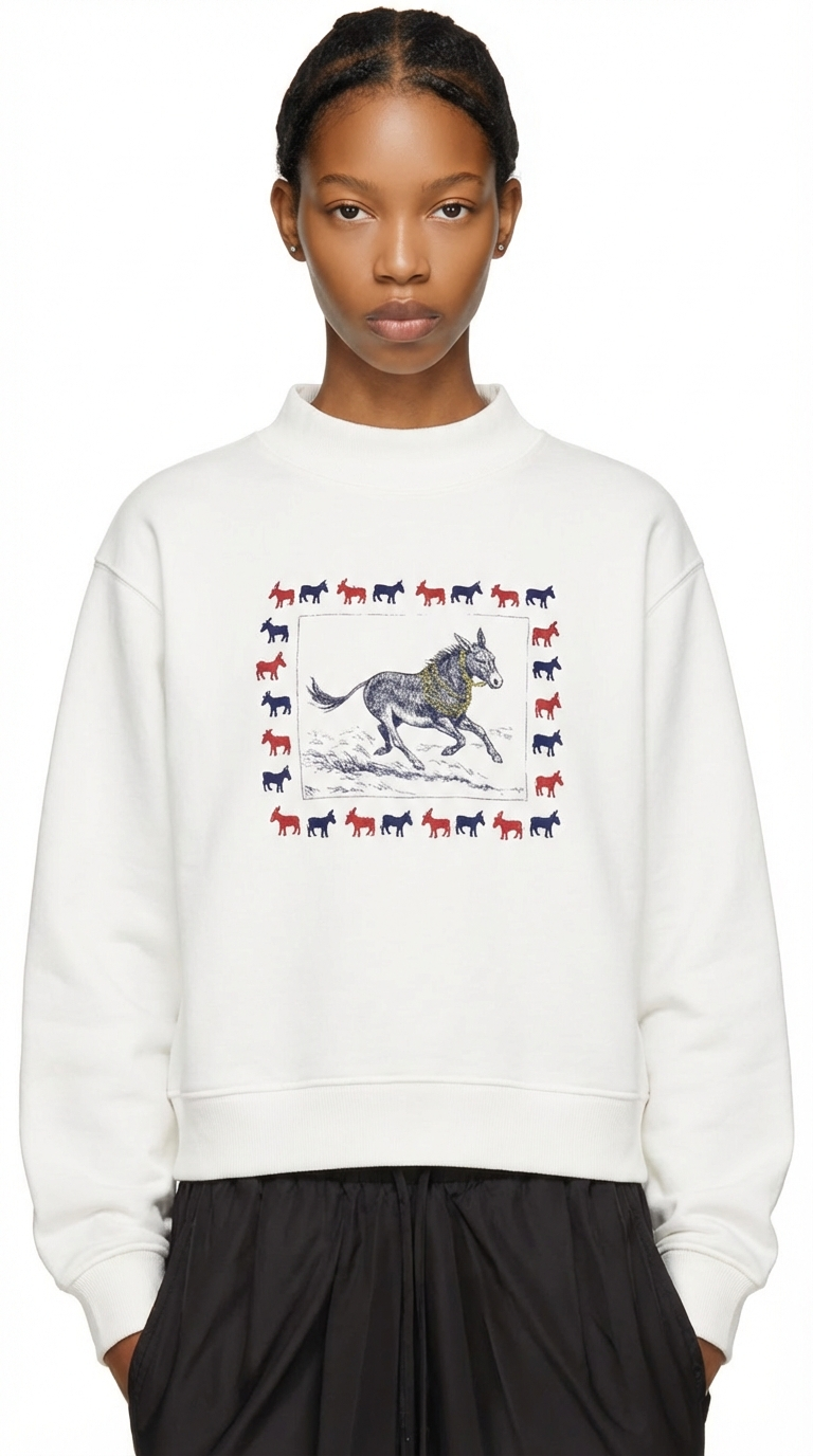 Women's Essential Fleece Mock-Neck Crew Sweater