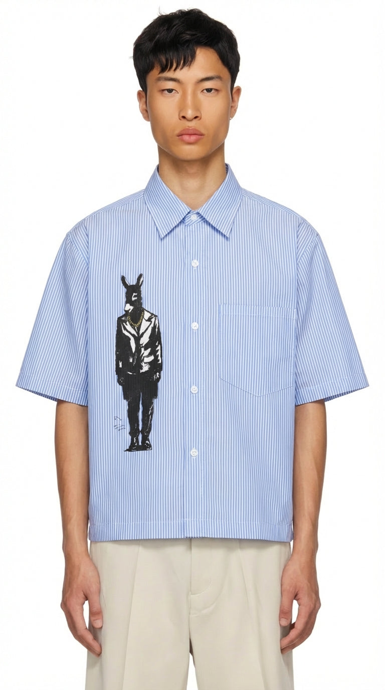 Unisex Oversized Stripe Boxy Shirt