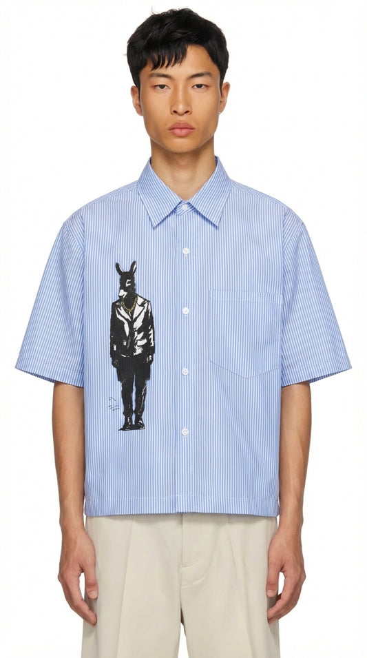 Unisex Oversized Stripe Boxy Shirt