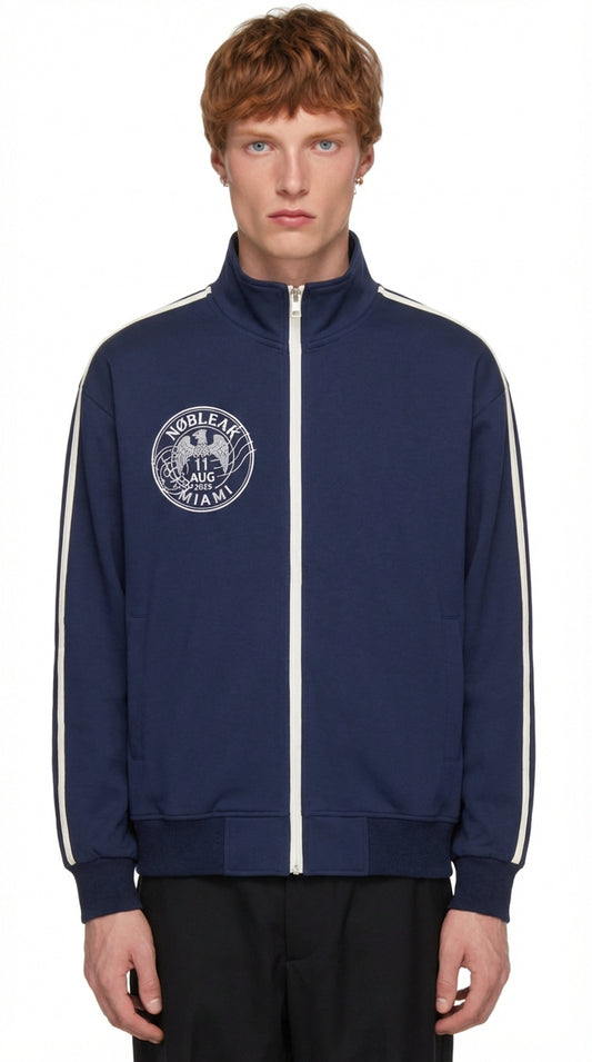 Contrast Side-Stripe Stand Collar  Jacket