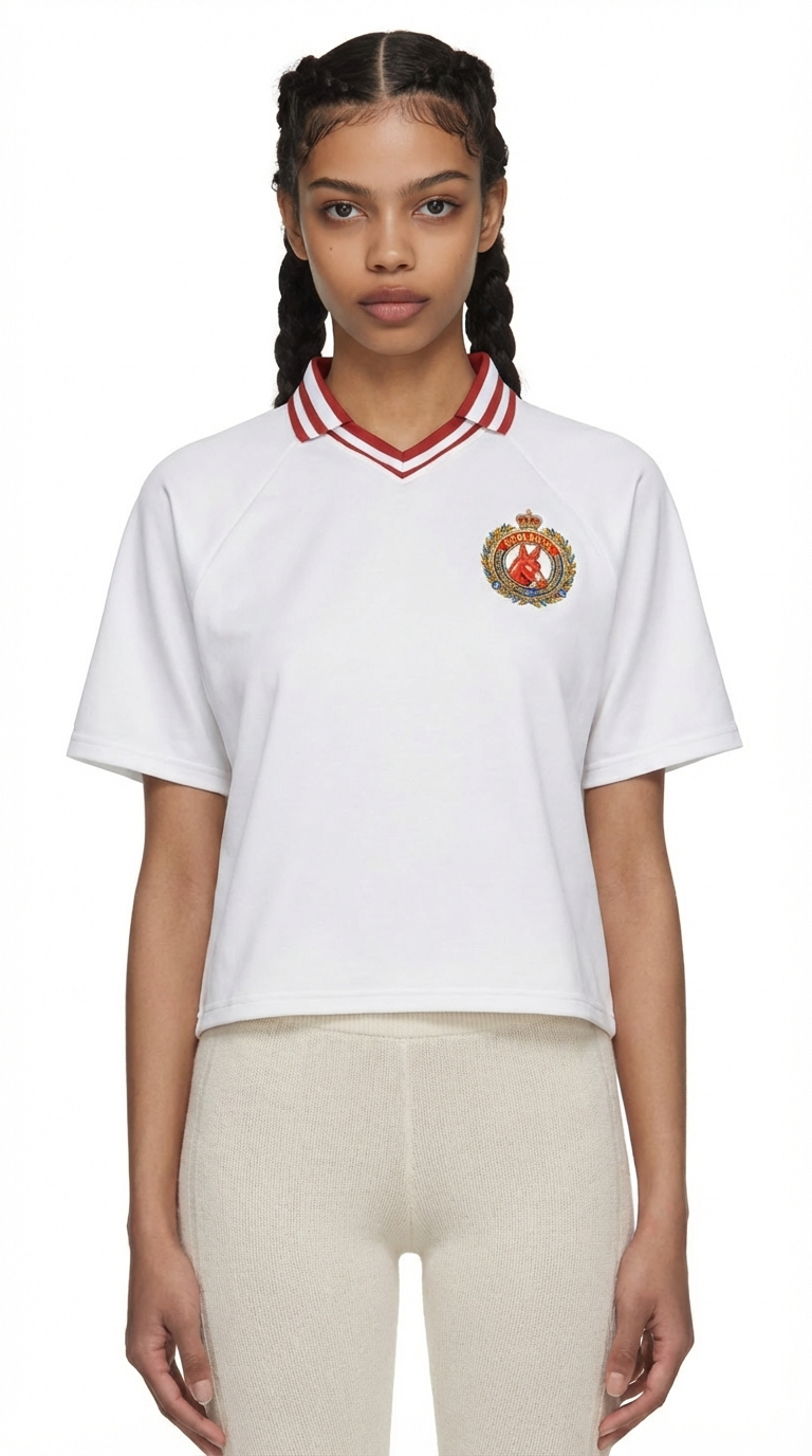 Unisex Contrast Lapel Collar Boxy T-Shirt
