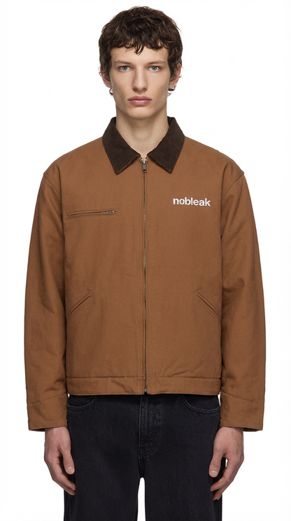 Embroidered Duck Cloth Work Jacket — Durable Black Utility Jacket