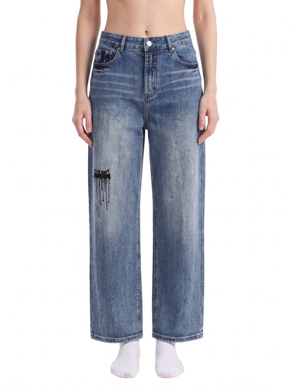 Unisex Sun Fade Heavyweight Going out Denim Jeans