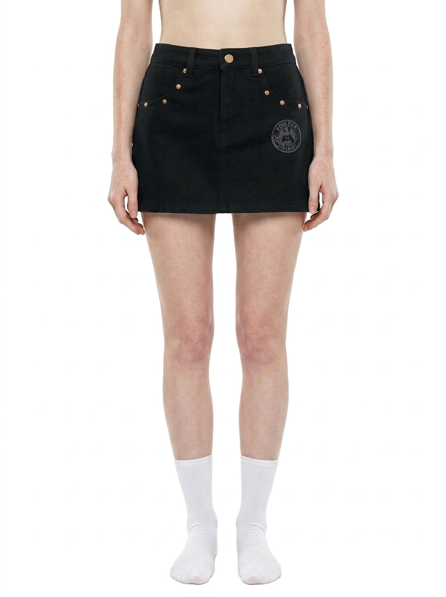 Women's Studded Denim Mini Skirt