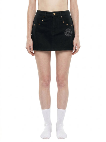 Women's Studded Denim Mini Skirt