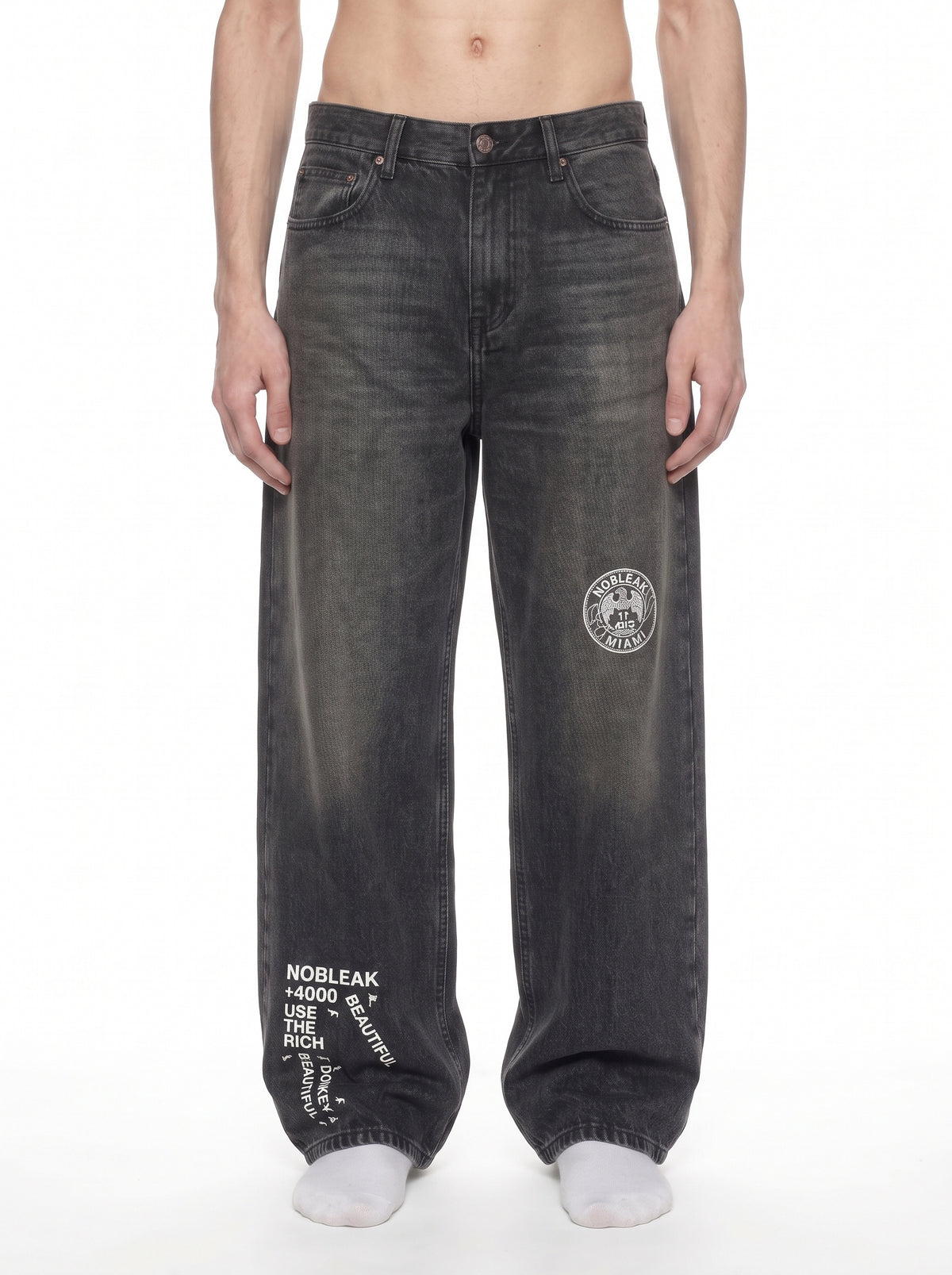 Unisex Vintage Wash Heavyweight Street Denim Jeans