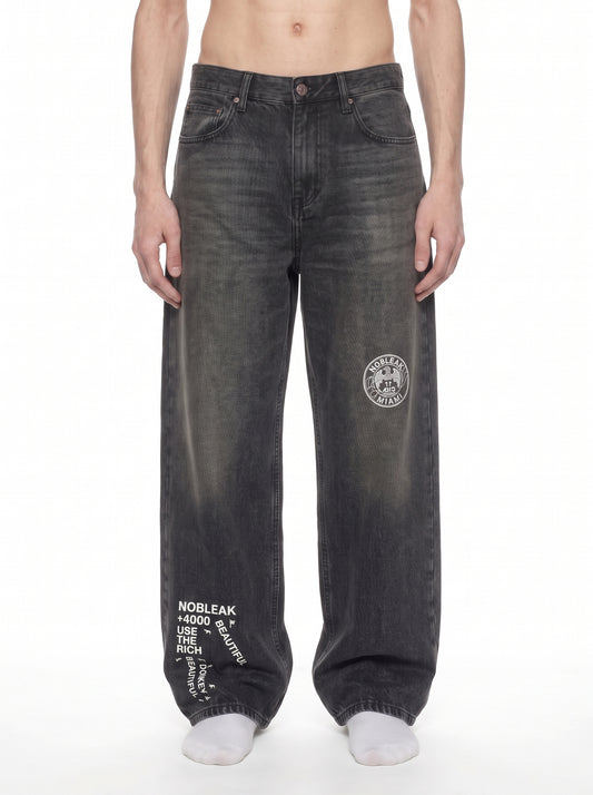 Unisex Vintage Wash Heavyweight Street Denim Jeans