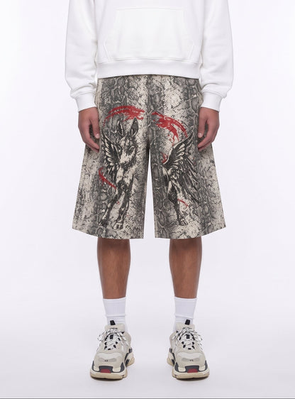 Men's Snake Print Statement Shorts