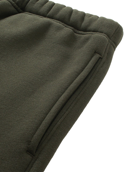 Solid Color Fleece Straight Leg Sweatpants